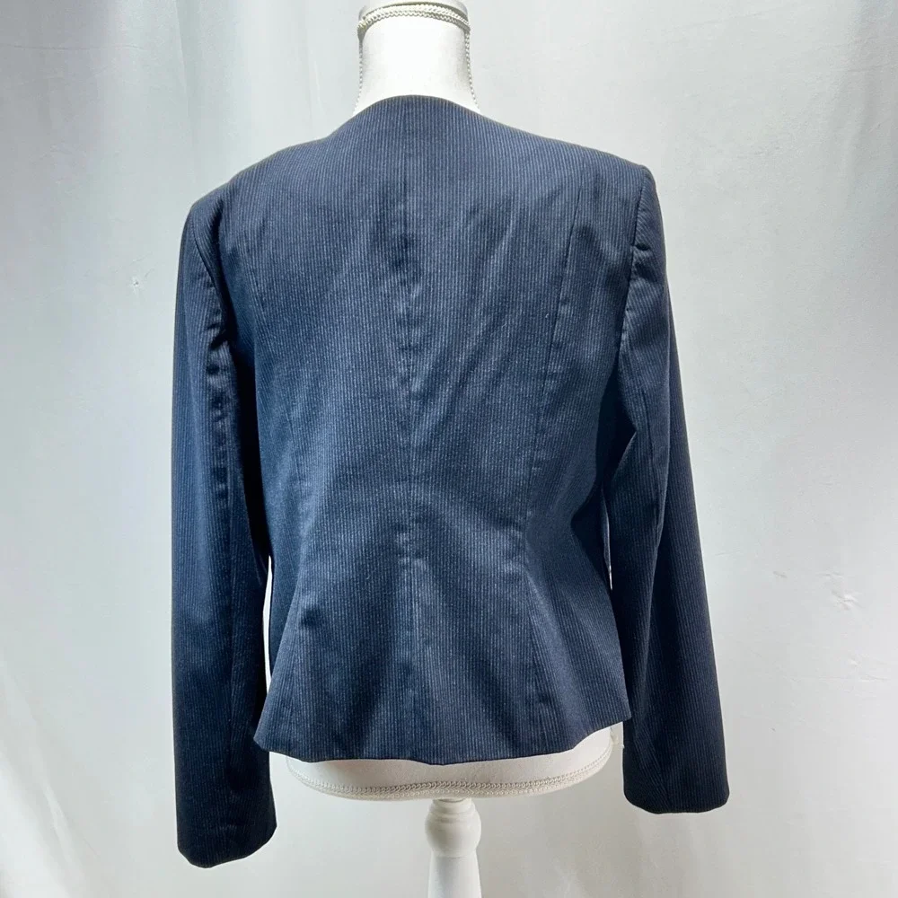 Worthington Women's Navy Pinstripe Blazer Jacket Size‎ L